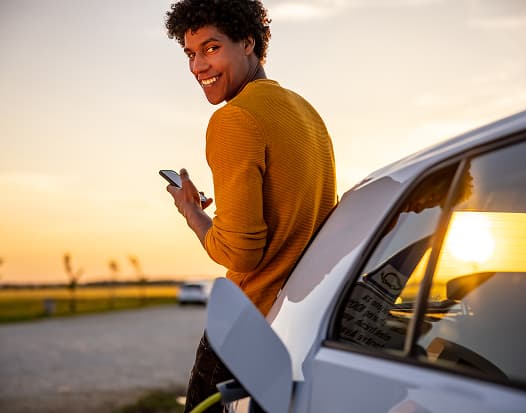 man with car